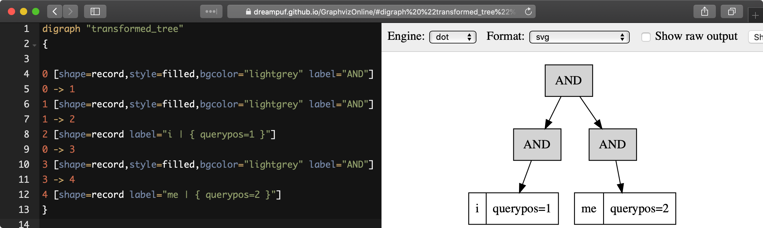 EXPLAIN QUERY graphviz example